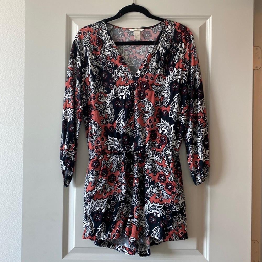 H&M Floral Romper, Size 8